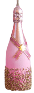 Glitterville Champagne Bottle Ornament-Resin
