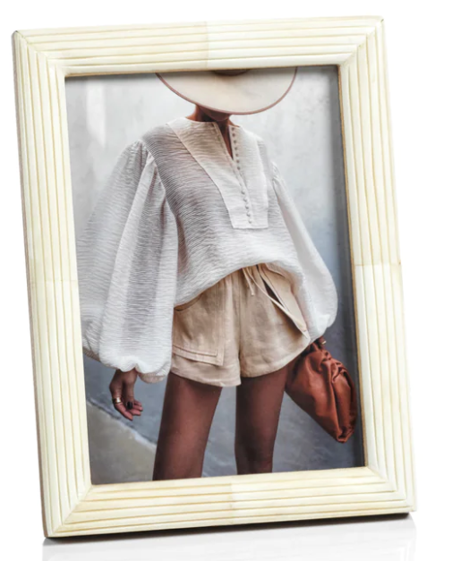 Zodax Palomar Etched White Bone Photo Frame