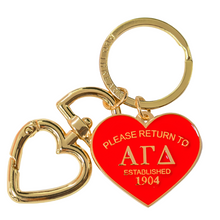 Load image into Gallery viewer, 'Return To' Sorority Heart Key Ring