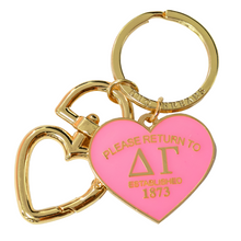Load image into Gallery viewer, 'Return To' Sorority Heart Key Ring