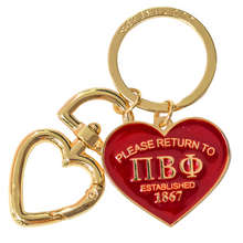 Load image into Gallery viewer, 'Return To' Sorority Heart Key Ring