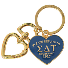 Load image into Gallery viewer, 'Return To' Sorority Heart Key Ring