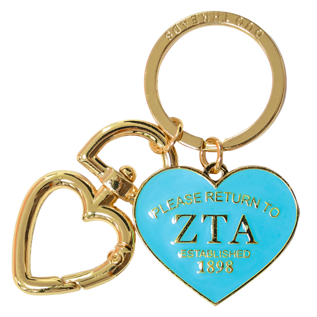 'Return To' Sorority Heart Key Ring