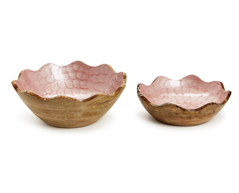 Scalloped Edge Bowl in Rose