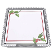 Load image into Gallery viewer, Mariposa Holly Berry Beaded Note Pad Holder