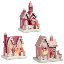 Load image into Gallery viewer, Pink Lighted Village