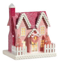 Load image into Gallery viewer, Pink Lighted Village