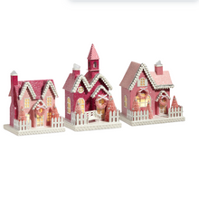 Load image into Gallery viewer, Pink Lighted Village