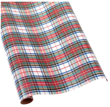 Load image into Gallery viewer, Caspari Dress Stewart Tartan Reversible Gift Wrap