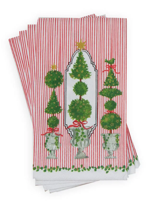 Caspari Eloise Red Guest Towels
