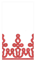 Load image into Gallery viewer, Caspari Dessin Red Passementerie Paper Linen Guest Towel