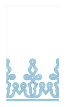 Load image into Gallery viewer, Caspari Dessin Stone Blue Passementerie Paper Linen Guest Towel