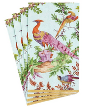 Load image into Gallery viewer, Caspari Chelsea Birds Celadon Guest Towels