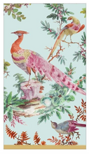 Load image into Gallery viewer, Caspari Chelsea Birds Celadon Guest Towels