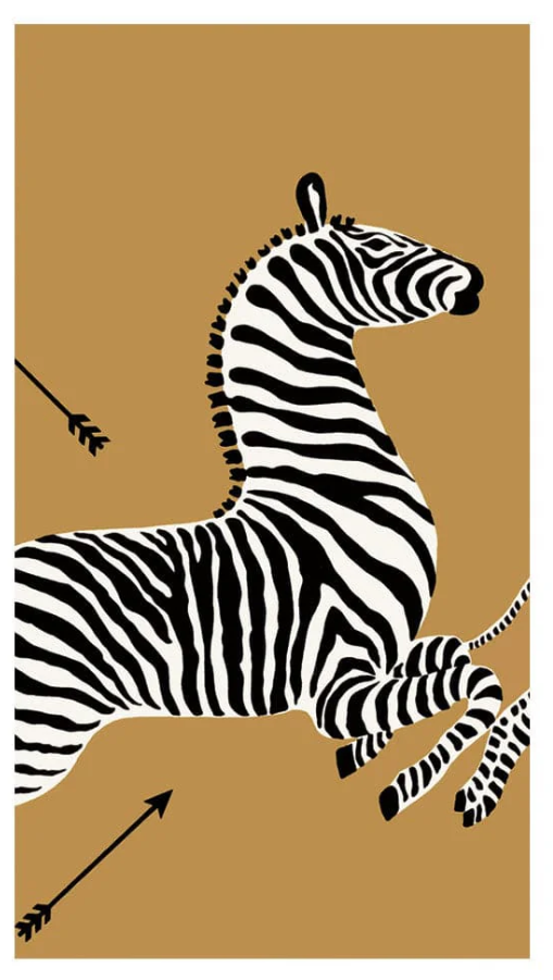 Caspari Scalamandré Zebras Gold Guest Towels