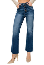 Load image into Gallery viewer, Risen High Rise Button Fly Ankle Flare Jeans