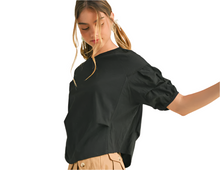 Load image into Gallery viewer, Black Tiered Sleeve Knit Top