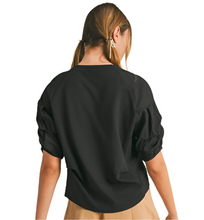 Load image into Gallery viewer, Black Tiered Sleeve Knit Top