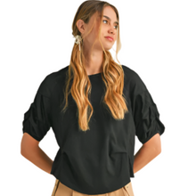 Load image into Gallery viewer, Black Tiered Sleeve Knit Top