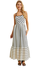 Load image into Gallery viewer, Black and White Long Dress