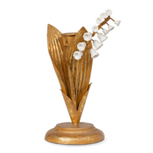 Load image into Gallery viewer, Hand Embossed Lily of the Valley Candle Holder, 10"