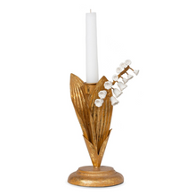 Load image into Gallery viewer, Hand Embossed Lily of the Valley Candle Holder, 10"