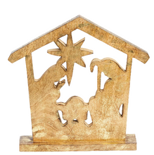 Load image into Gallery viewer, Wooden Carved Tabletop Nativity