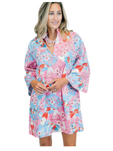 Load image into Gallery viewer, Blue + Pink Koi Mini Dress