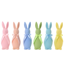 Load image into Gallery viewer, Flocked Easter Bunny with Bow