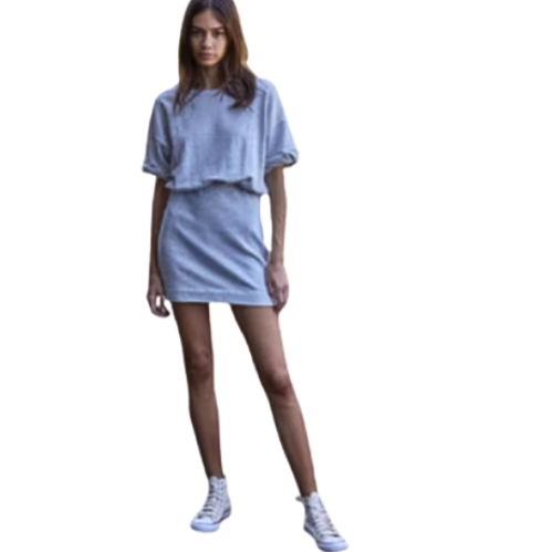 Light Grey Sweatshirt Dress