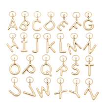 Load image into Gallery viewer, Mini Initial Charm in Shiny Gold