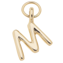 Load image into Gallery viewer, Mini Initial Charm in Shiny Gold