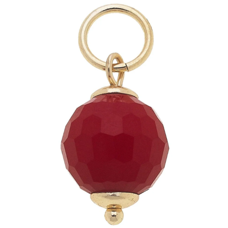 Faceted Bead Charm in Red