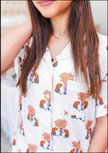 Load image into Gallery viewer, Orange and Blue Pajama Short Set