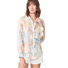 Load image into Gallery viewer, Callie Linen Shirt Seafoam Mermaids