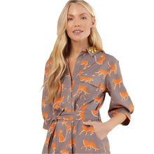 Load image into Gallery viewer, Evans Dress in Mushroom Cheetah