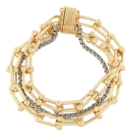 3 Layered U Link Chain Bracelet