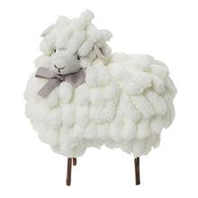 Load image into Gallery viewer, Plush Chenille Sheep with Grosgrain Bow