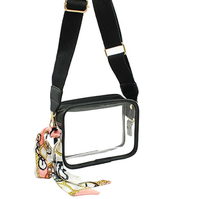 Clear Mini Rectangle Bag in Black