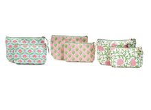 Load image into Gallery viewer, Floral Block Print Pouch Sets