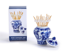Load image into Gallery viewer, Bamboo and Rose Mini Ginger Jar with 20 Bamboo Picks