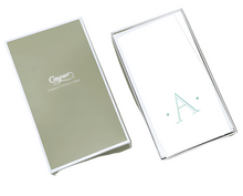 Load image into Gallery viewer, Caspari Antique Robin's Egg Single Initial Boxed Guest Towels