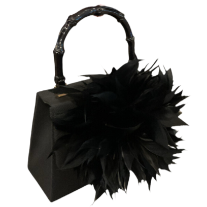 Black Lulu Feather Handbag