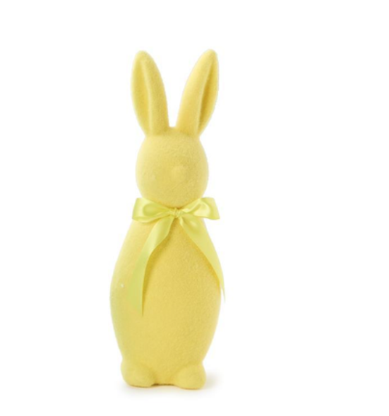 Flocked Easter Bunny with Bow