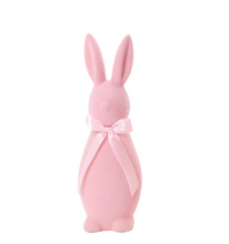 Load image into Gallery viewer, Flocked Easter Bunny with Bow
