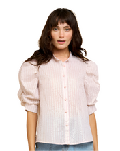 Load image into Gallery viewer, Pink Puff Sleeve Button Down Shirt