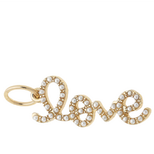 Load image into Gallery viewer, "Love" Pearl Studded Script Charm