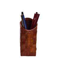 Load image into Gallery viewer, Chestnut Woven Leather Eyeglass / Accessory Holder