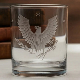 Hand Carved Eagle Rocks Glass