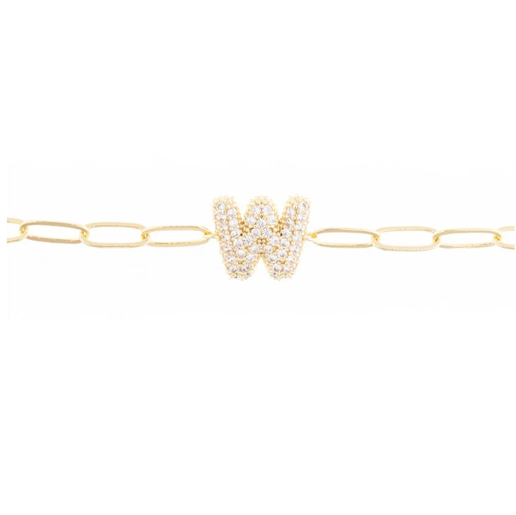 Rhinestone Initial Bracelet